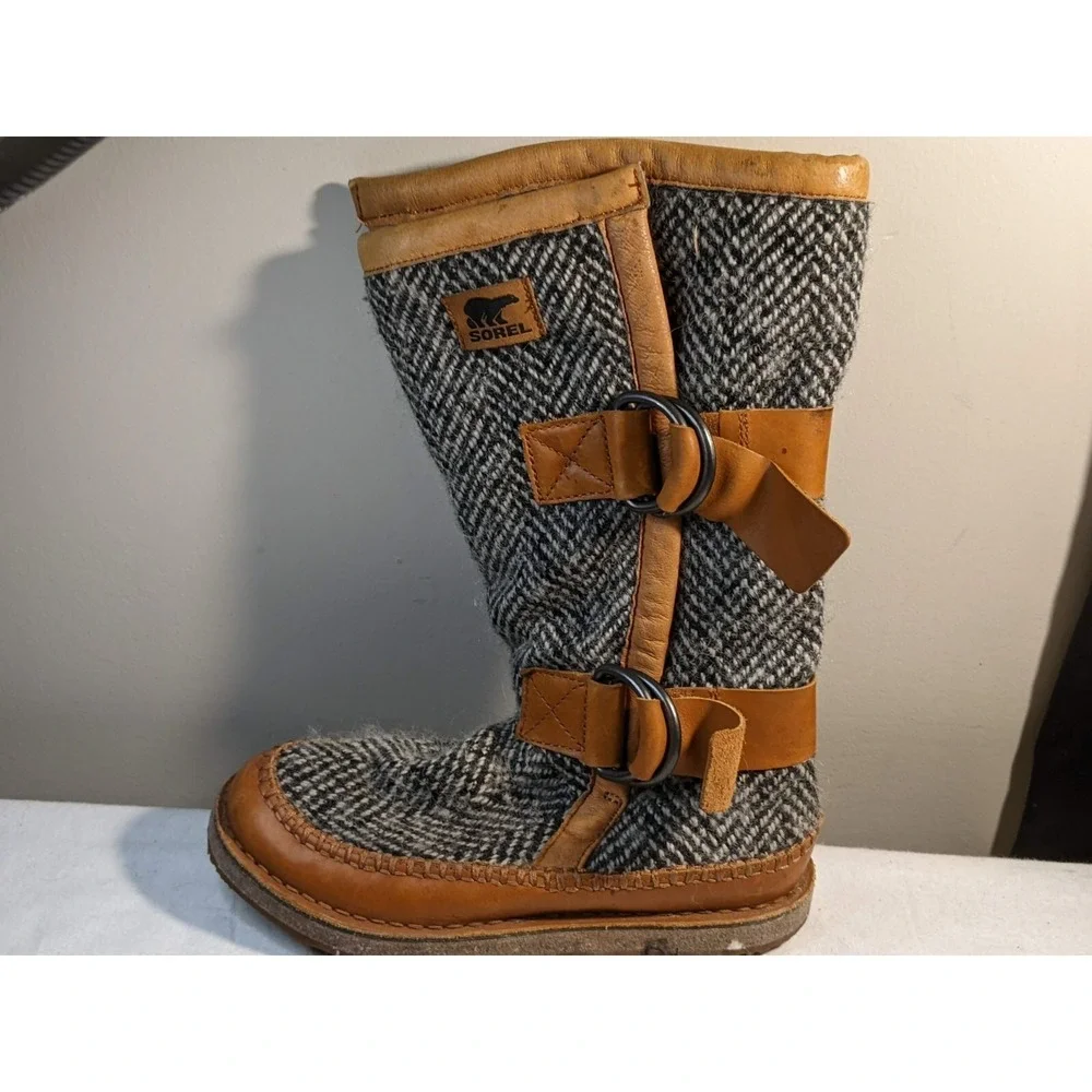 Womens Sorel Chipahko Blanket Wool Mid Calf Winter Boots Size 5 NL1972-286 - Picture 5 of 8